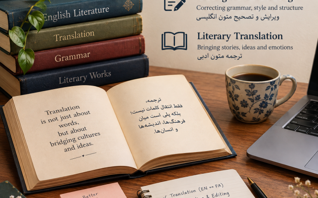متون انگلیسی را به فارسی یا برعکس ترجمه کنم/ گرامر متون انگلیسی را ویرایش کنم