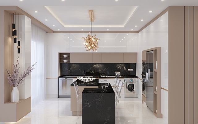طراحی سه بعدی کابینت آشپزخانه کلایسک، نئوکلاسیک و مدرن انجام بدم