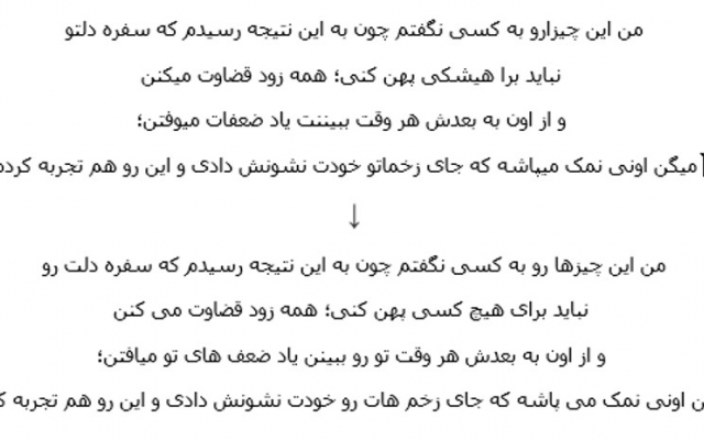 اشکالات متن با لحن گفتاری رو برطرف کنم.