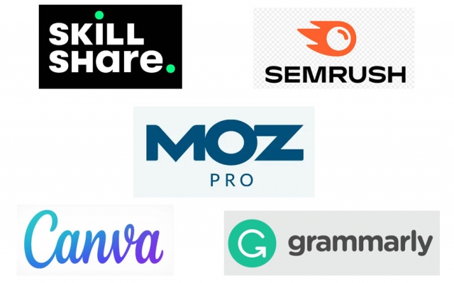 اکانت های اشتراکی  Moz Pro , SEMrush , SkillShare , Grammarly و Canva بدم