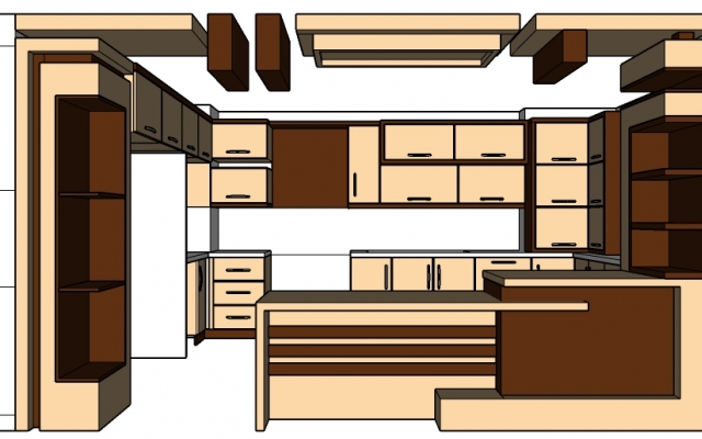 طراحی کابینت آشپزخانه با 3d max انجام بدم