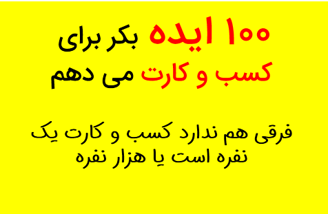 برای هر کسب و کاری که دارید 100 ایده ناب و پولساز به شما بدهم