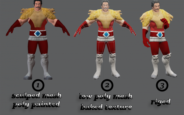 مدل سه بعدی کاراکتر مخصوص گیم(low poly) ، از روی کانسپت و توضیحات شما آماده کنم
