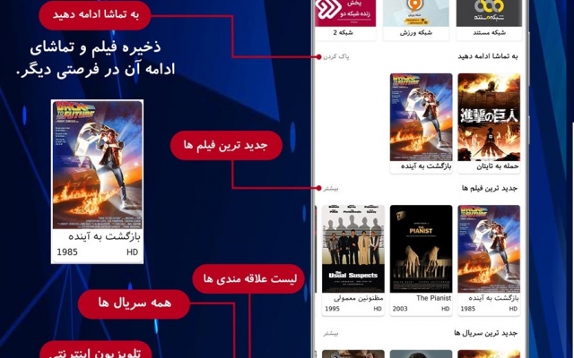 اپلیکیشن پخش فیلم مشابه فیلیمو و نماوا درست کنم