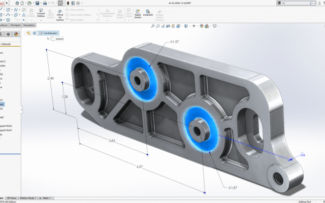 طراحی قطعات با استفاده از نرم افزار سالیدورکز (SolidWorks) رو انجام بدم