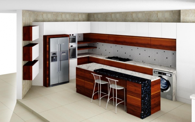 طراحی 3بعدی کابینت با نرم افزار کیتچن دراو انجام بدم