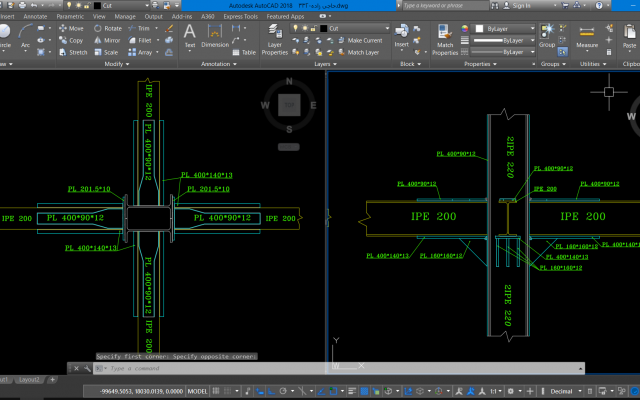 ترسیم اشکال و نقشه ها در Autocad (با اصول ترسیمی) انجام بدم