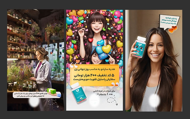 رشته استوری داستانی با تصاویر یونیک هوش مصنوعی برای پیج یا تصاویر سایت بسازم