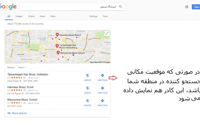 اطلاعات و لوکیشن شرکت شمارو باعکس برند و محصولتون در کادر سمت راست گوگل قراربدم