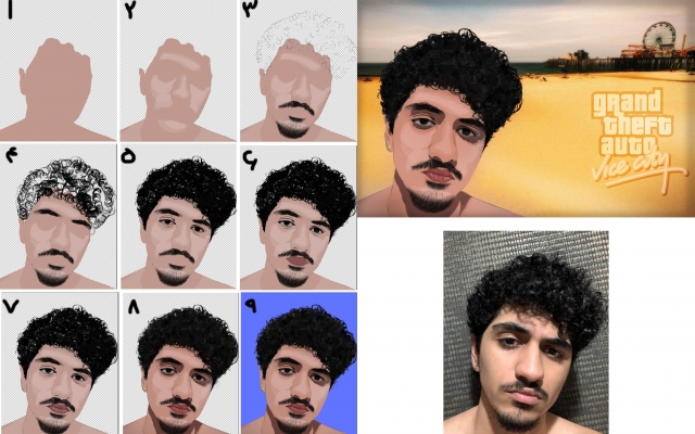 چهره شما رو به صورت وکتور آرت با هر فضا و بک گراندی که مدنظرتونه طراحی کنم.